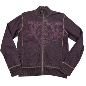 Urban Outfitters Y2K Graphic Jacket Mens M Slim Fit French Terry Full Zip